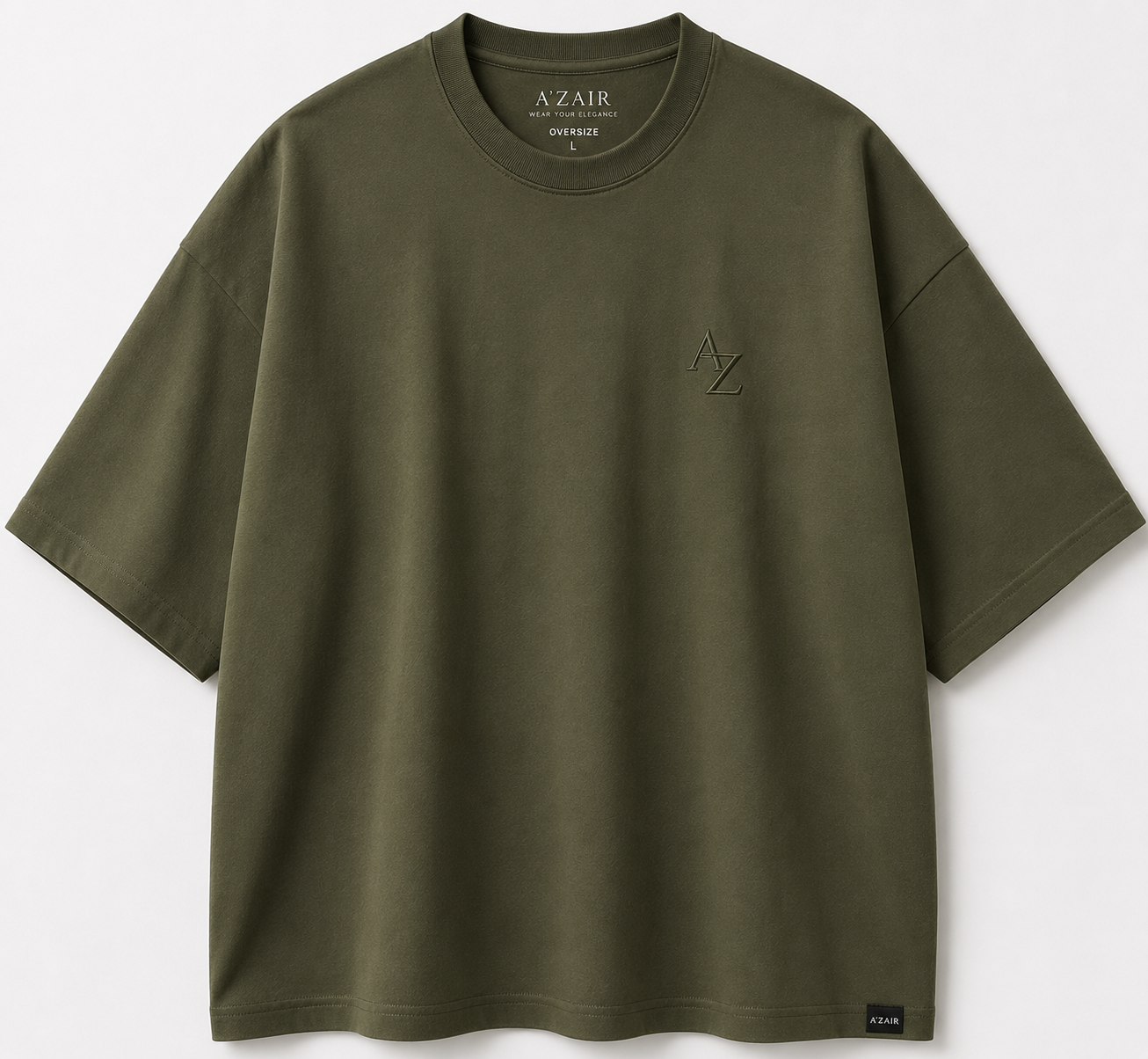 A'ZAIR Relaxed Fit T-Shirt – Olive Green